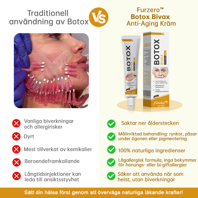 Sista Dagen-kampanj 70 % RABATT!-Furzero™ Botox Bee Venom Wrinkle Removal Cream-Tillverkad och skickad från Sverige!